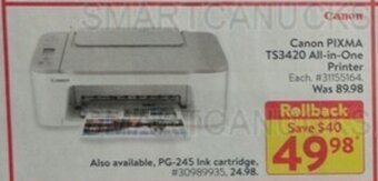 Walmart Canon PIXMA TS3420 All-in-One Printer offer