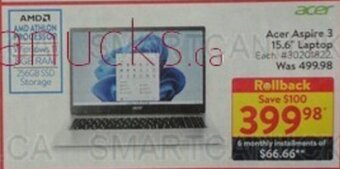 Walmart Acer Aspire 3 15.6" Laptop offer