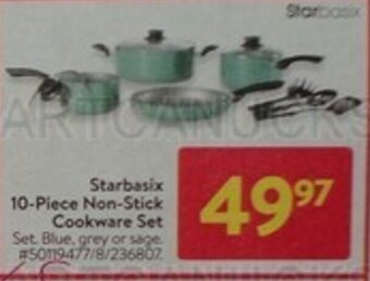 Walmart Starbasix 10-Piece Non-Stick Cookware Set offer
