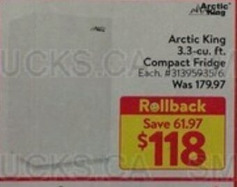 Walmart Arctic King 3.3-cu. ft. Compact Fridge offer
