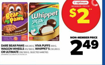 Real Canadian Superstore DARE BEAR PAWS, VIVA PUFFS, WAGON WHEELS, WHIPPET'S OR ULTIMATE offer