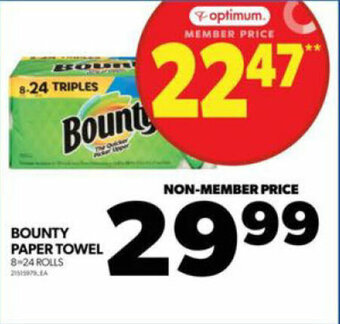 Real Canadian Superstore BOUNTY PAPER TOWEL 8 - 24 ROLLS offer