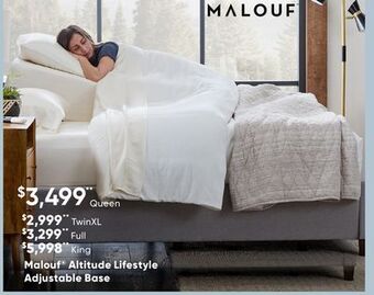 Sleep Country Malouf altitude lifestyle adjustable base offer