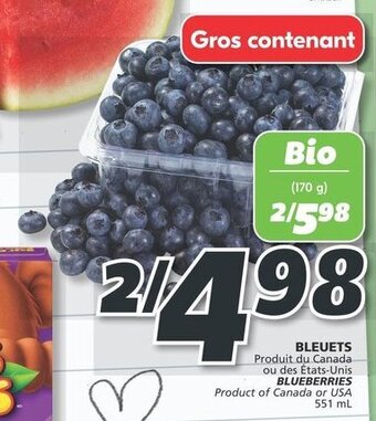 IGA BLUEBERRIES 551 mL offer