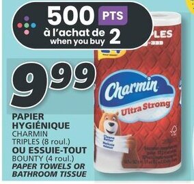 IGA PAPER TOWELS OR BATHROOM TISSUE offer