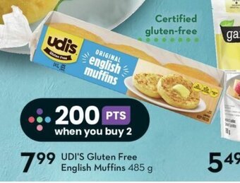 Sobeys UDI'S Gluten Free English Muffins 485 g offer