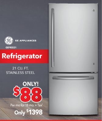 Surplus Furniture Stainless steel 21 cu. ft. refrigerator offer