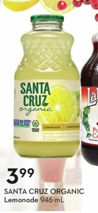 Sobeys SANTA CRUZ ORGANIC Lemonade 946 mL offer