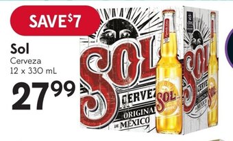 Sobeys Sol Cerveza 12 x 330 mL offer