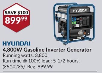 Princess Auto 4, 800w gasoline inverter generator offer