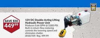 Princess Auto 12v dc double-acting lifting hydraulic power unit offer