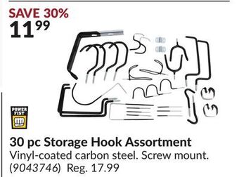 Princess Auto 30 pc storage hook assortment offer