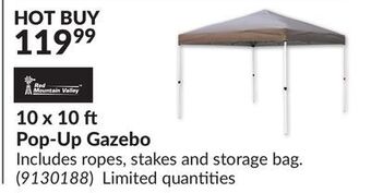 Princess Auto 10 x 10 ft pop-up gazebo offer