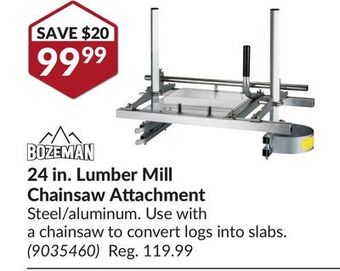 Princess Auto 24 in. lumber mill chainsaw attachment offer