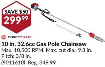 Princess Auto 10 in. 32.6cc gas pole chainsaw offer