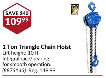Princess Auto 1 ton triangle chain hoist offer