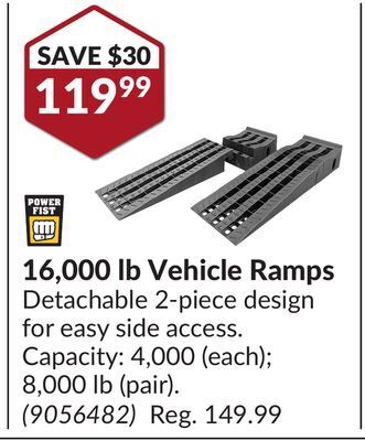 Princess Auto 16,000 lb vehicle ramps offer