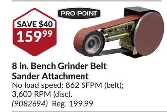 Princess Auto 8 in. bench grinder belt sander attachment offer