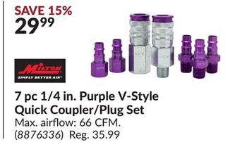 Princess Auto 7 pc 1/4 in. purple v-style quick coupler/plug set offer
