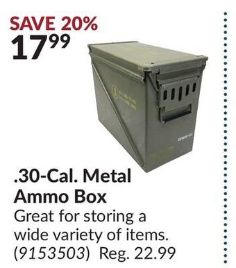 Princess Auto .30-cal. metal ammo box offer