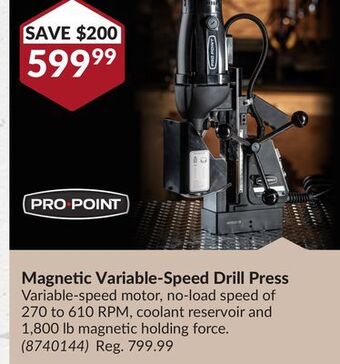 Princess Auto Magnetic variable-speed drill press offer