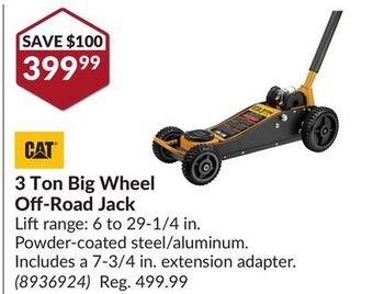 Princess Auto 3 ton big wheel off-road jack offer