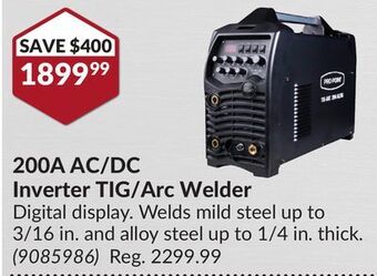 Princess Auto 200a ac/dc inverter tig/arc welder offer