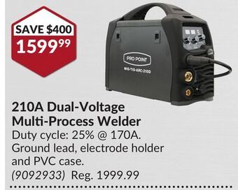 Princess Auto 210a dual-voltage multi-process welder offer
