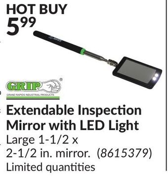 Princess Auto Extendable inspection mirror with led light offer