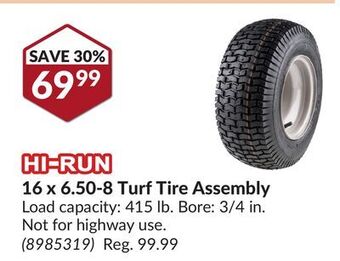 Princess Auto 16 x 6.50-8 turf tire assembly offer