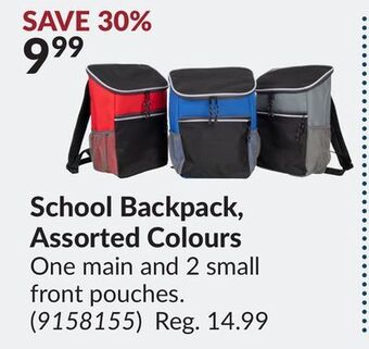 Princess Auto School backpack, assorted colours offer