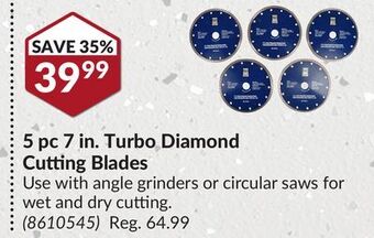 Princess Auto 5 pc 7 in. turbo diamond cutting blades offer