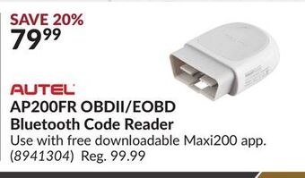 Princess Auto Ap200fr obdii/eobd bluetooth code reader offer