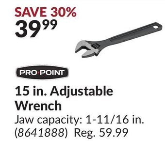 Princess Auto 15 in. adjustable wrench offer