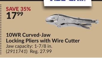 Princess Auto 10wr curved-jaw locking pliers with wire cutter offer