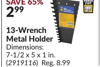 Princess Auto 13-wrench metal holder offer