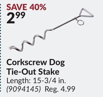 Princess Auto Corkscrew dog tie-out stake offer