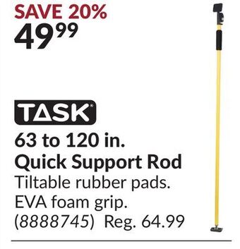 Princess Auto 63 to 120 in. quick support rod offer