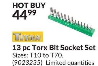 Princess Auto 13 pc torx bit socket set offer