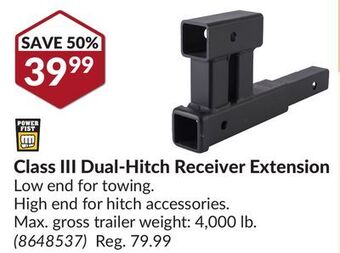 Princess Auto Class iii dual-hitch receiver extension offer