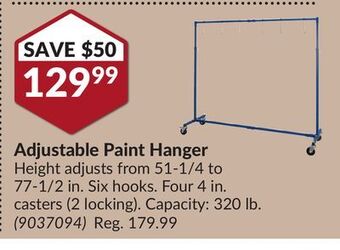 Princess Auto Adjustable paint hanger offer