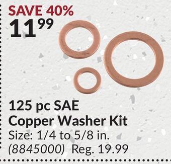 Princess Auto 125 pc sae copper washer offer