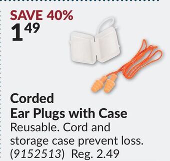 Princess Auto Corded ear plugs with case offer