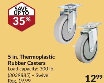 Princess Auto 5 in. thermoplastic rubber casters offer