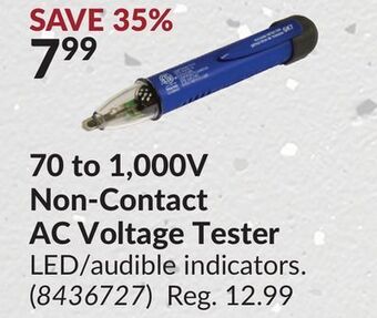 Princess Auto 70 to 1, 000v non-contact ac voltage tester offer