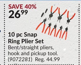 Princess Auto 10 pc snap ring plier set offer