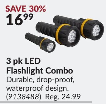 Princess Auto 3 pk led flashlight combo offer