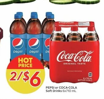 Sobeys PEPSI or COCA-COLA Soft Drinks 6x710 mL offer
