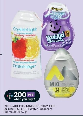 Sobeys KOOL-AID, MIO, TANG, COUNTRY TIME or CRYSTAL LIGHT Water Enhancers 48 mL or 24-57 g offer