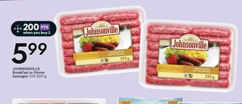 Sobeys JOHNSONVILLE Breakfast or Dinner Sausages 375-500 g offer